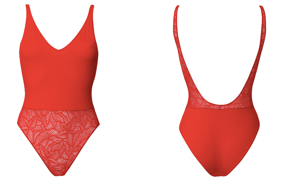 Body push-up en dentelle - Rouge foncé - FEMME | H&M BE Body push-up en dentelle - Rouge foncé - FEMME | H&M BE